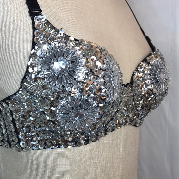EUC Jewel & Sequin pushup Bra Halloween Costume - Picture 4 of 8